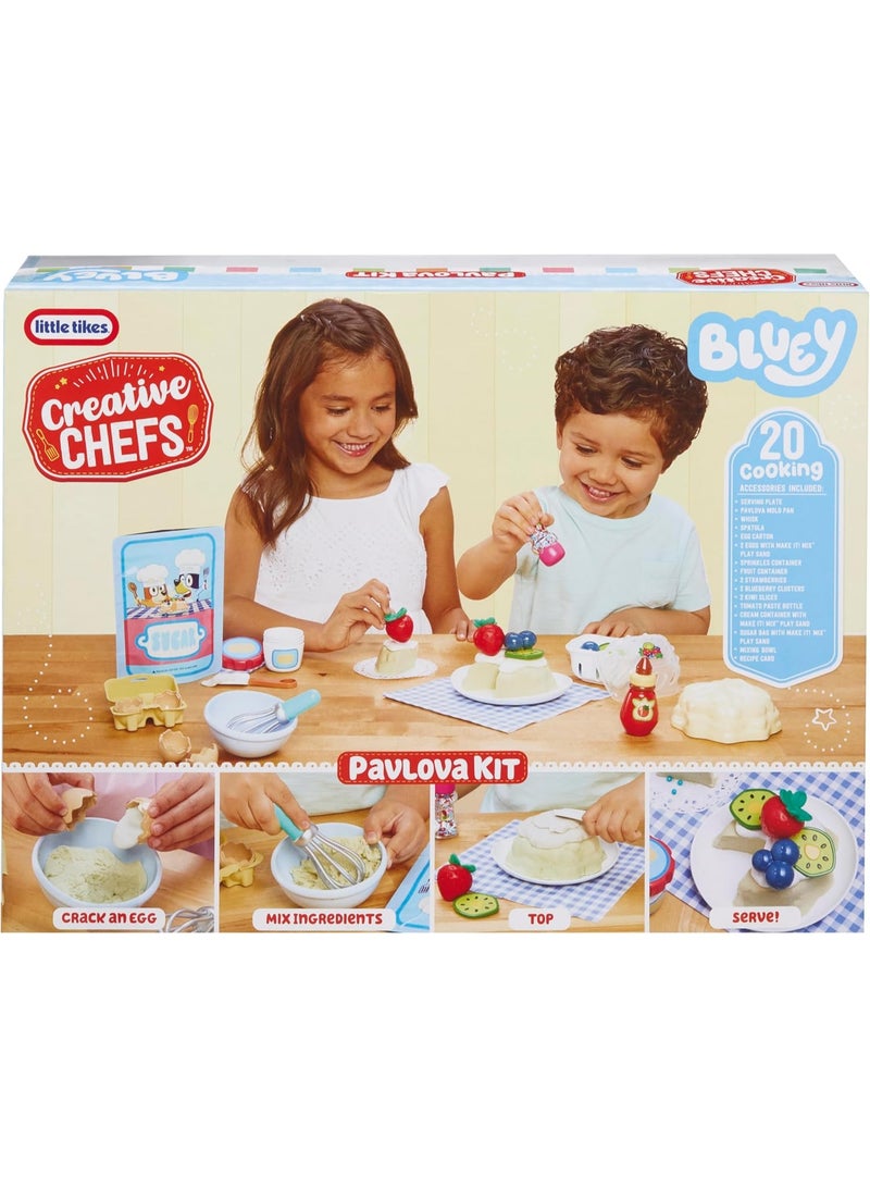 Little Tikes Creative Chefs Bluey Pavlova Cake Kit for Kids, Bluey-Themed Dessert Role Play Set with Make-It! Mix & Recipe Card, Ideal Pretend Playset for Boys & Girls (643460) - Image 2